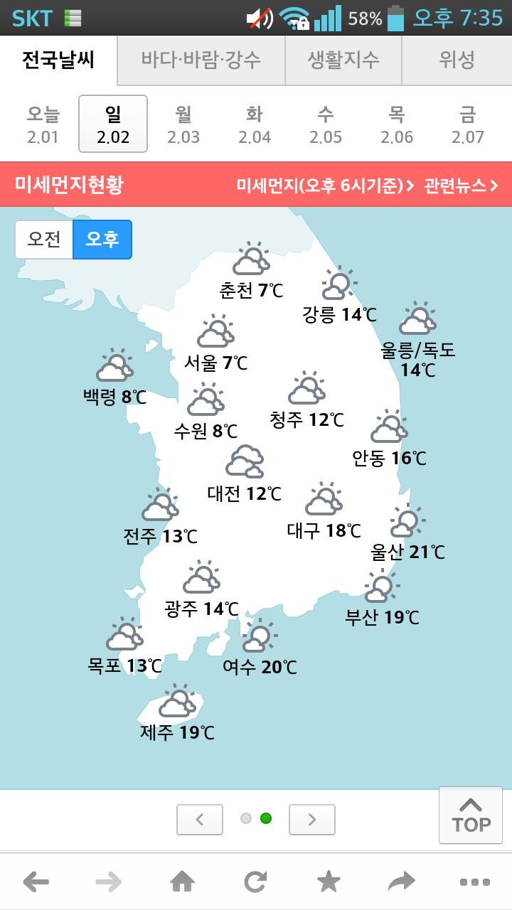 Screenshot_2014-02-01-19-35-36.png : 날씨 이상ㅋㅋ